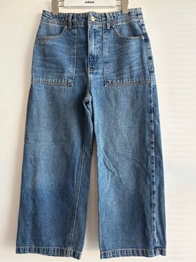 Wide-Leg Blue Jeans